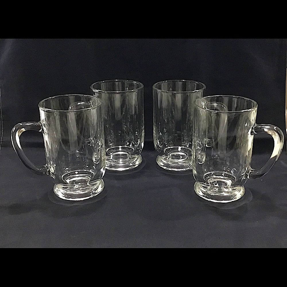 Set of four (4) glass mugs